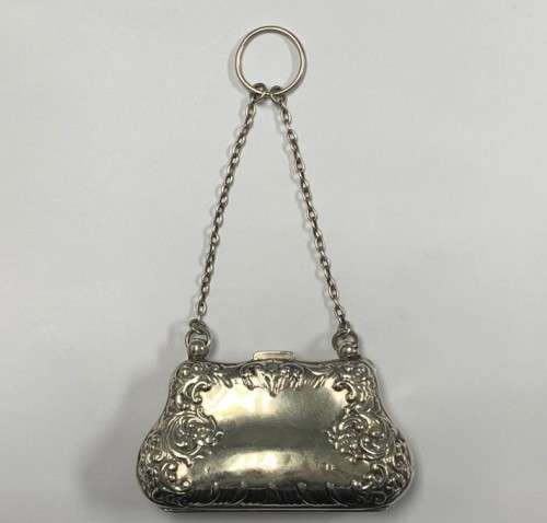 Turn of the Century Stirling Silver (80gr+/-) Mini Finger Handbag.