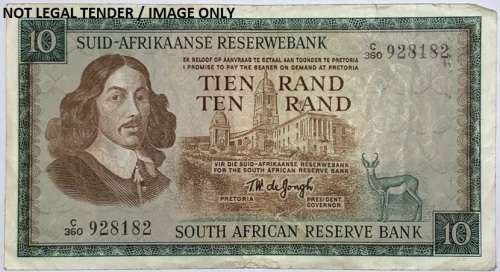 SA R10 by Gov. T.W. De Jongh No: C360/928182.