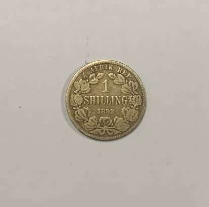 1892,  ZAR 1 Shilling, Silver.