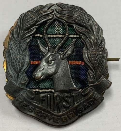 South African WWII First Reserve Brigade Cap Badge.