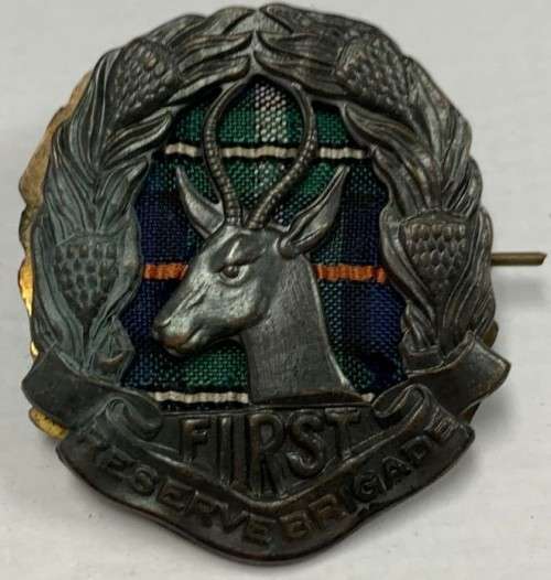 South African WWII First Reserve Brigade Cap Badge.