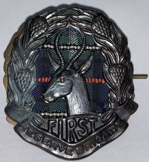 South African WWII First Reserve Brigade Cap Badge.