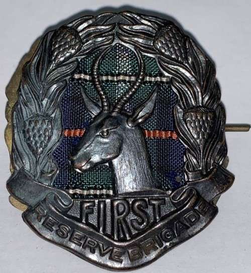 South African WWII First Reserve Brigade Cap Badge.