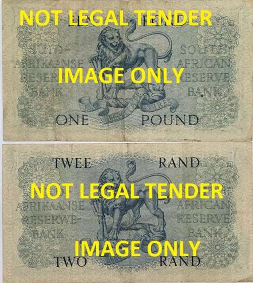 Two Note`s By Gov. M.H. De Kock, 3rd Issue 1 Pound, 4th Issue R2.