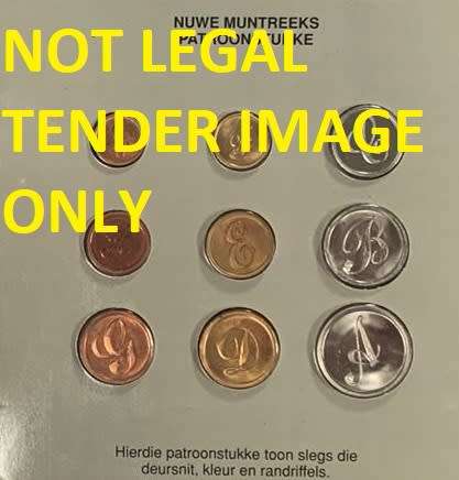 South African Prototype of 1989 coin set example`s by The SA Mint.