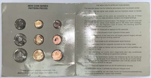 South African 1989 New Coin Series Pattern Pieces by The SA Mint.