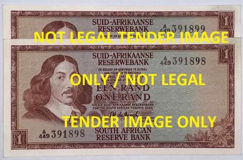 Gov. T.W. De Jongh R1 Note`s ( R1 X 2 ) No: A449-391898 and 99.