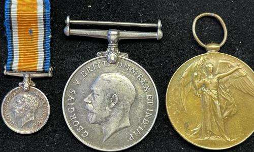 WW1 SERVICE AND VICTORY MEDAL ISSUED TO SPR WA CHERRY R.E NO 348733