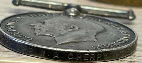 WW1 SERVICE AND VICTORY MEDAL ISSUED TO SPR WA CHERRY R.E NO 348733