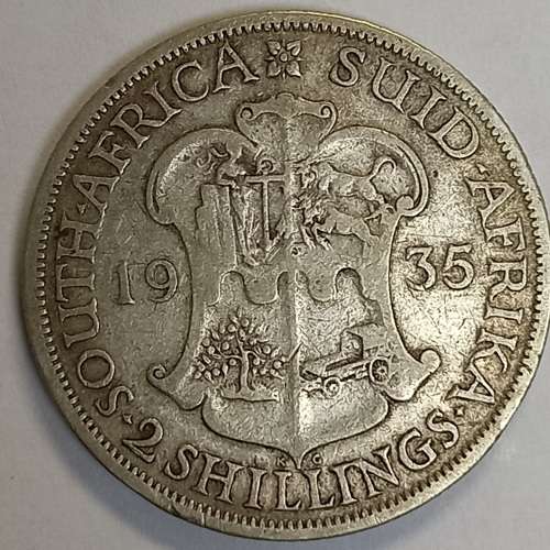 1935 South African 2 Shillings Coin