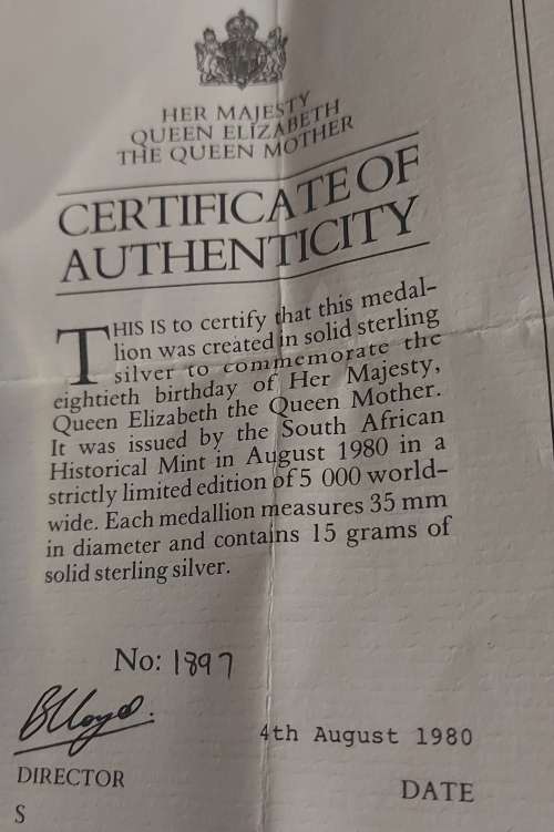 STERLING SILVER THE ROYAL WEDDING MEDALLION WITH CERTIFICATES