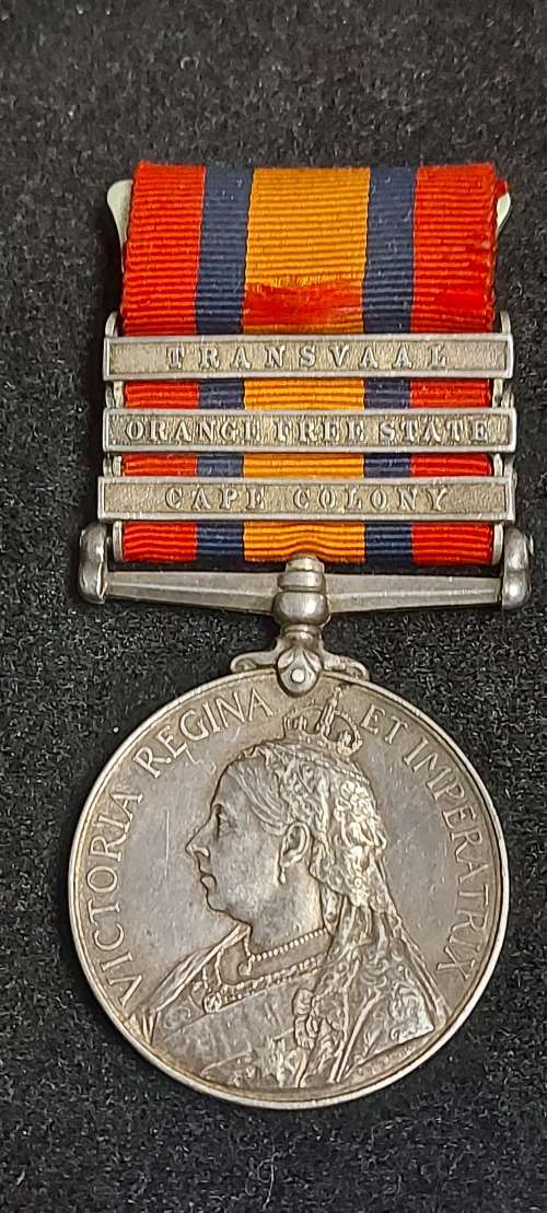 QSA AND KING EDWARD CORONATION MEDALS : TPR A BISSET DAMANT`S HORSE