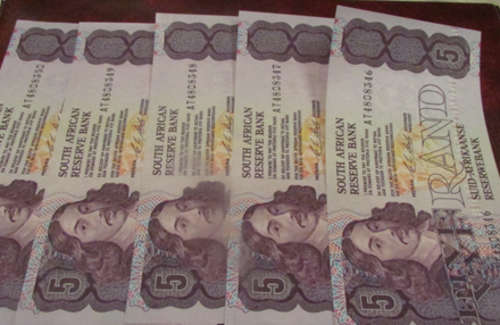 Lot 5 x  R5 Notes - Stals * 5 notes in sequence*