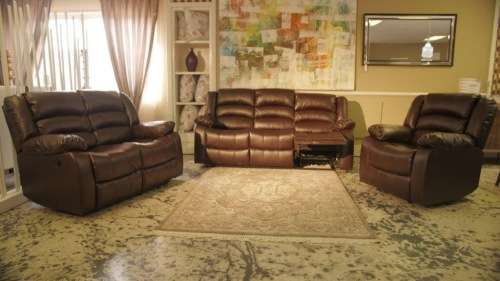 Lounge Suite Recliner 3 Piece Leather Set