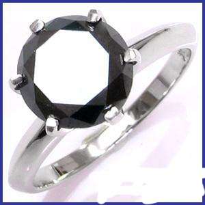 3.00CT Certified Real & Natural Black Diamond Solitaire Ring @ No Reserve Price