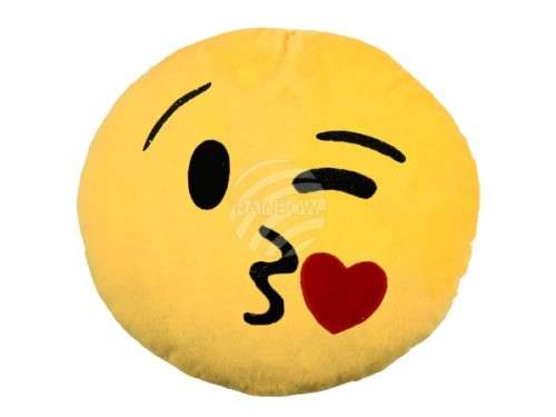 Emoji Cushions / Blow Kiss Pillow Emoticon Laugh 26cm x 26cm NR1 Valentines Gift