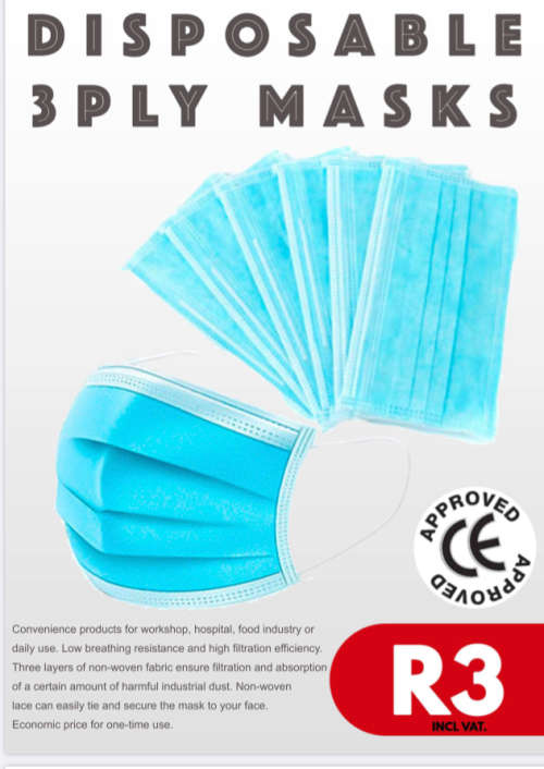 Face masks 3 ply sugiical masks