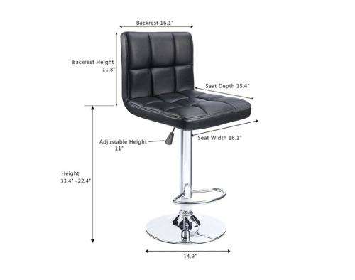 bar chair( Faux leather high back swivel bar stool_black)