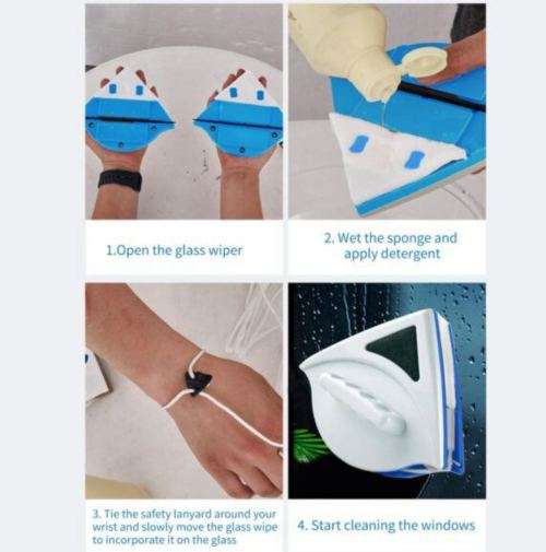 Glass cleaner household double-sided magnetic window cleaner