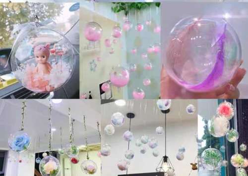 6 pcs 12CM Christmas Transparent Ball Plastic Fillable Bauble