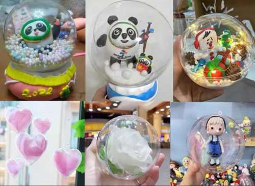 6 pcs 12CM Christmas Transparent Ball Plastic Fillable Bauble