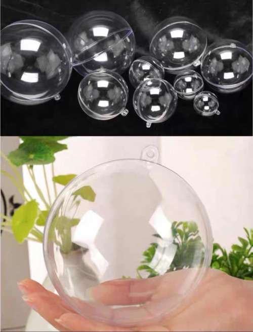 6 pcs 12CM Christmas Transparent Ball Plastic Fillable Bauble