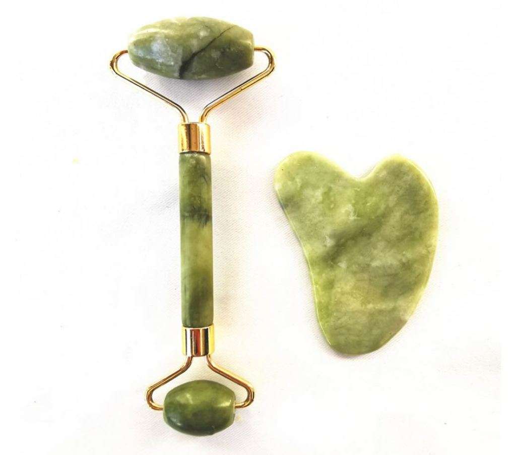 Facial Jade Roller Massager and Gua Sha Set