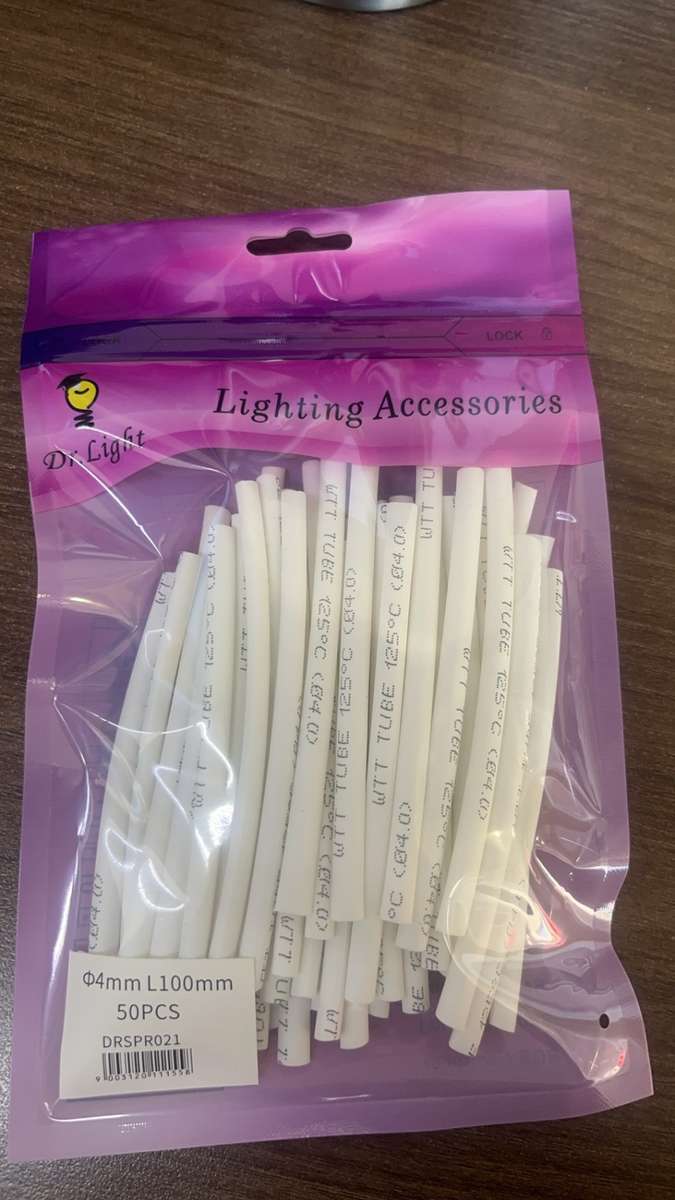 50 Pieces PE Heat Shrinking Tubing Set-White