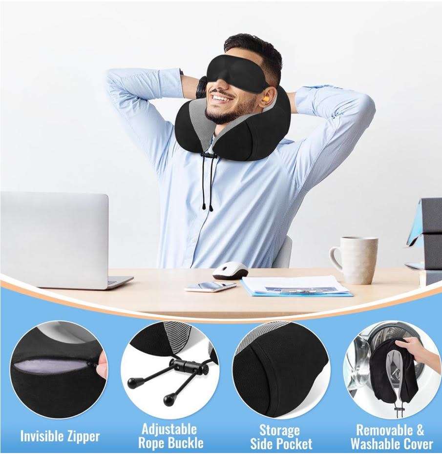 Memory Foam Neck Support Travel Pillow