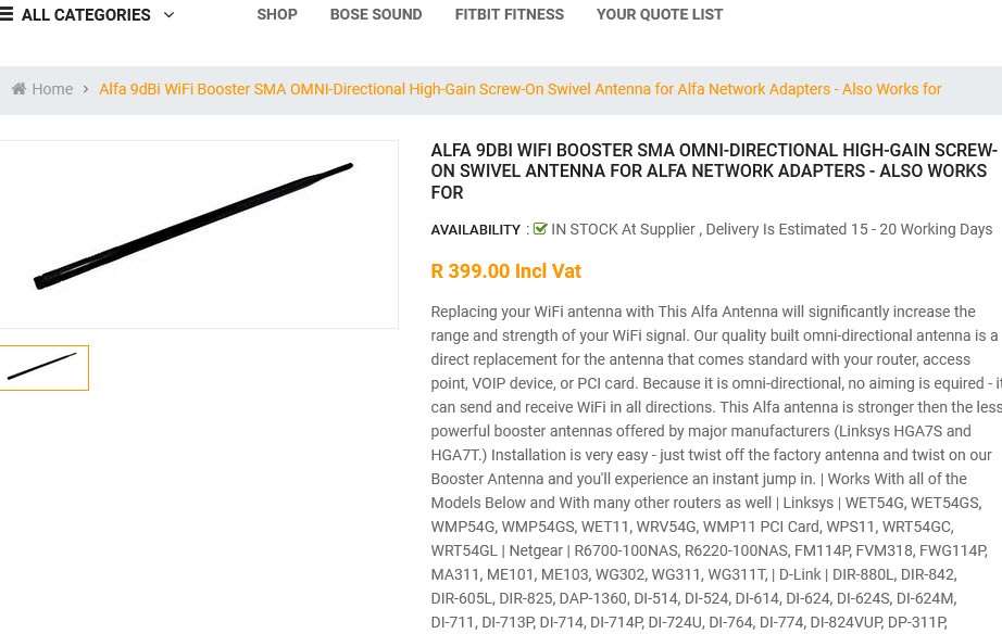 NEW Set of 8 38cm SMA Omni High Gain Swivel Antennas *VALUE R3200*