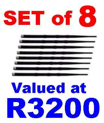 NEW Set of 8 38cm SMA Omni High Gain Swivel Antennas *VALUE R3200*