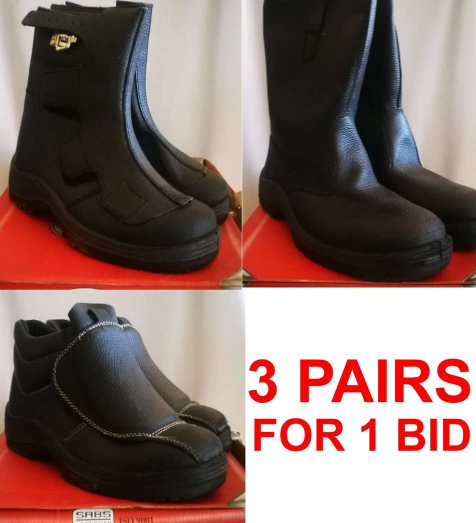 3 Pairs NEW Safety Boots Size 5 FOR ONE BID!