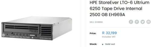 *R25000 VALUE* HP StoreEver LTO-6 Ultrium 6250 Tape Drive