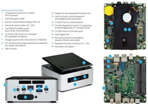 Intel NUC Mini PC - 5th gen i5, 8GB Ram, 500GB HDD - PLEASE READ