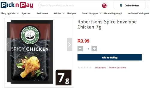 Large Box of 4.2kg Robertsons Spicy Chicken Spice Envelopes