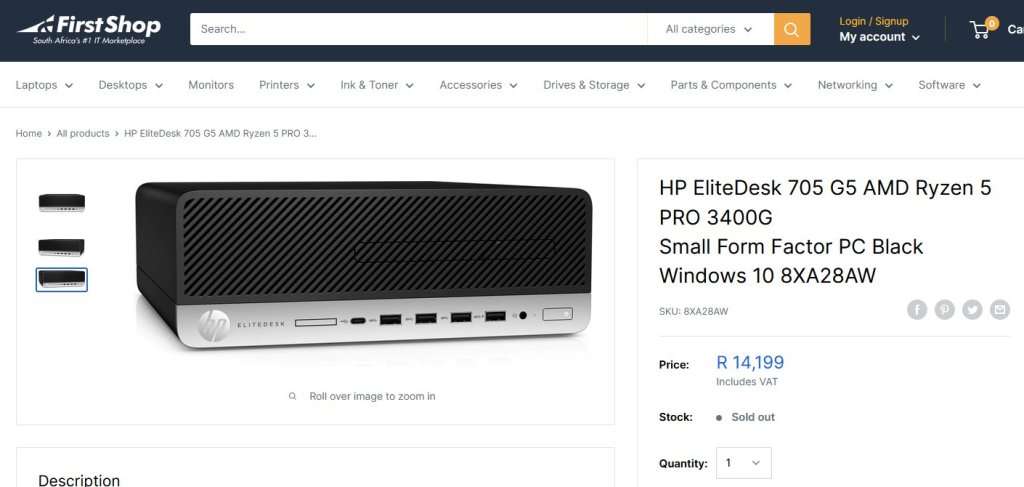 *SUPERFAST* HP ELITEDESK Ryzen 5 Pro, 512Gb SSD (Retail R14 200)