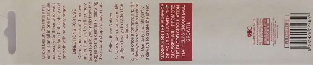 Clicks Beauty Essentials Nail Buffer