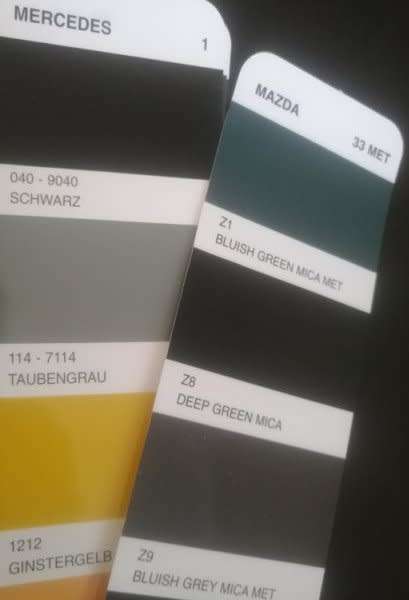 Cabinet of Automotive Paint codes booklets