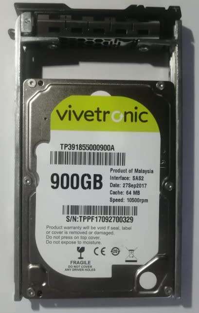 Vivetronic 900Gb SAS 2,5 Drive in Caddy - Please read