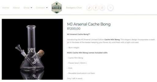 MJ Arsenal Cache Glass Bong (Retail R1200)