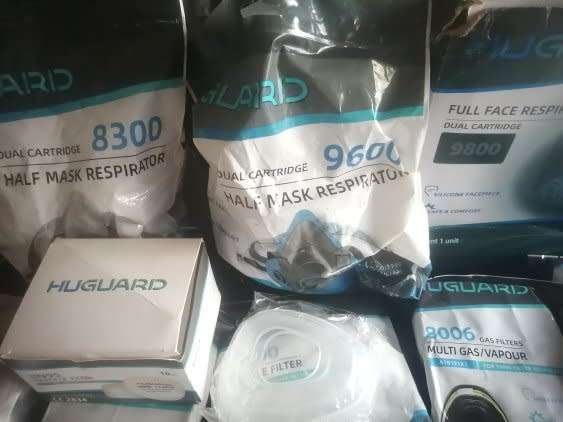 Large Lot Huguard Respirators and filters.  Value over R8000