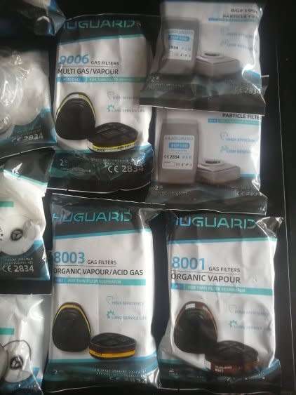 Large Lot Huguard Respirators and filters.  Value over R8000