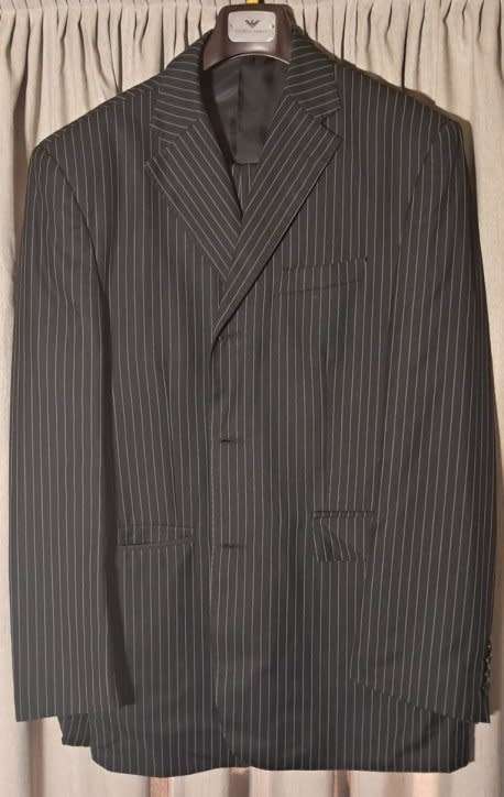 Giorgio Armani Dark Blue Pinstriped Suit
