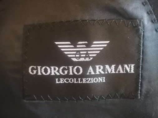 Giorgio Armani Dark Blue Pinstriped Suit