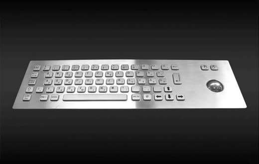 Stainless Steel Keyboard with Trackball