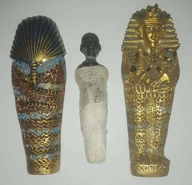 Egyptian Sarcophagus with Mummy inside