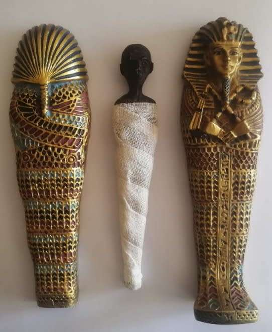 Egyptian Sarcophagus with Mummy inside