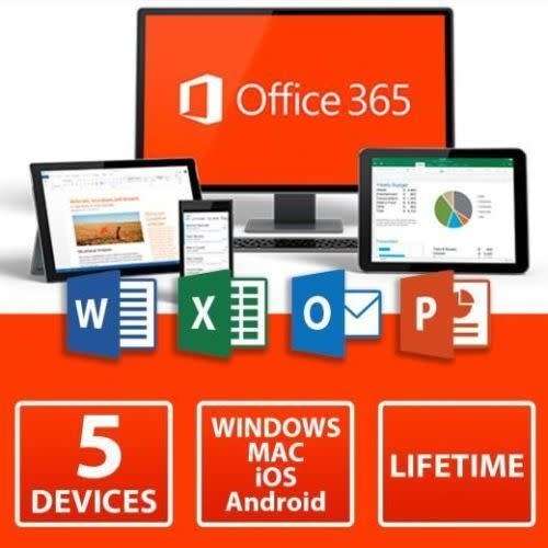 Office 365 Lifetime License For 5 Devices With 1 TB OneDrive