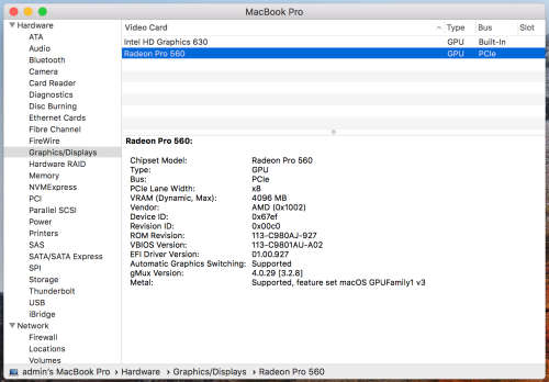 2017 Apple MacBook Pro 15 Inch i7 2.9GHz / 16GB / 512GB SSD + 6 Months Apple Warranty Remaining