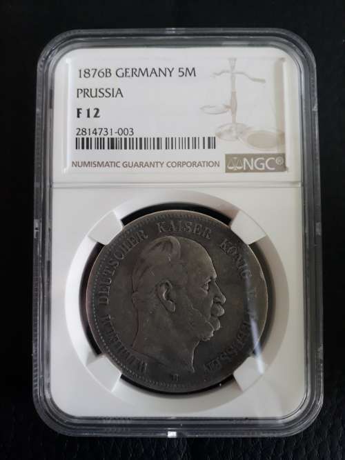 1876 Germany Silver 5 Mark F12